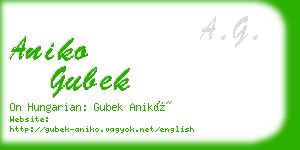 aniko gubek business card